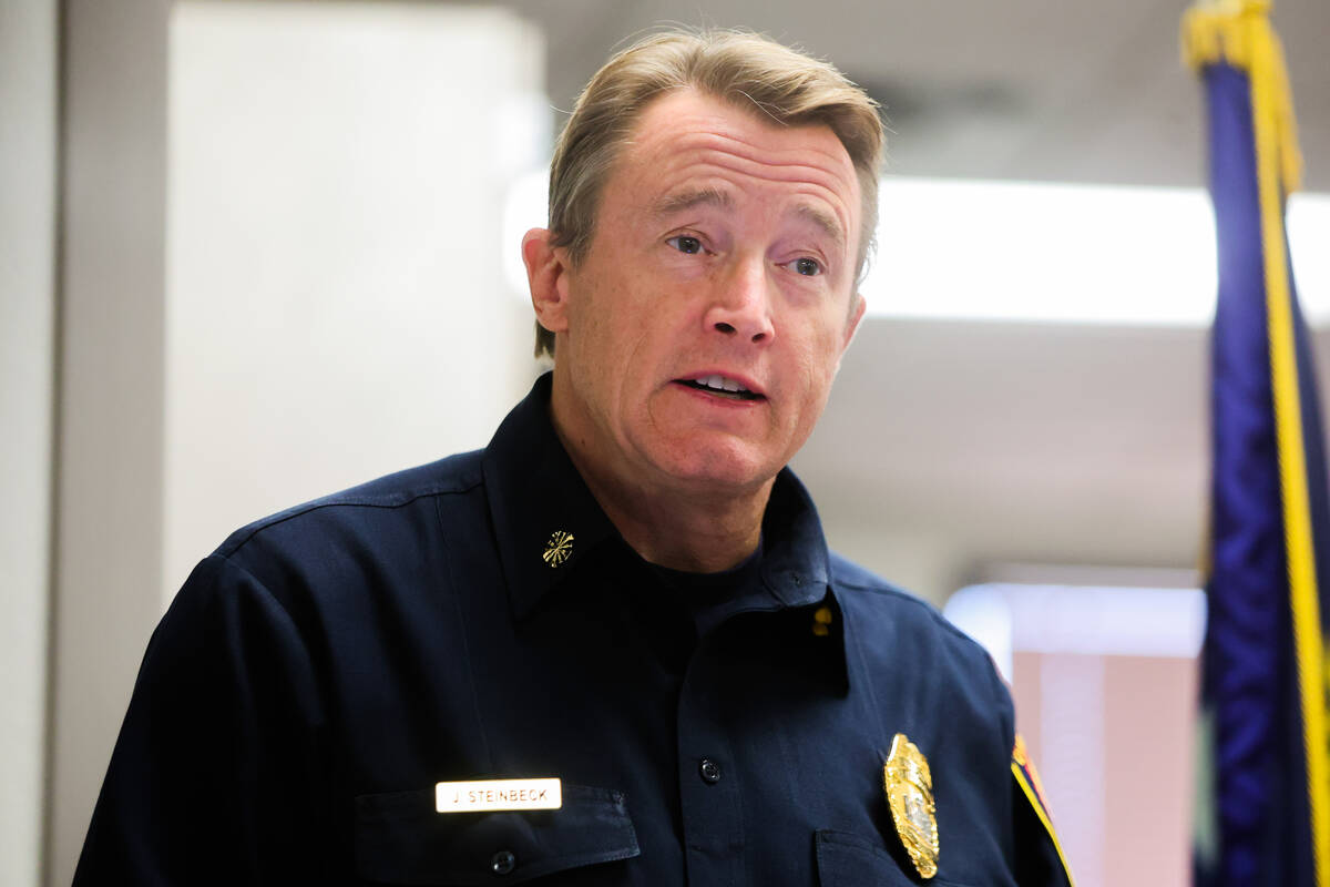 Clark County Fire Chief John Steinbeck. (Madeline Carter/Las Vegas Review-Journal)