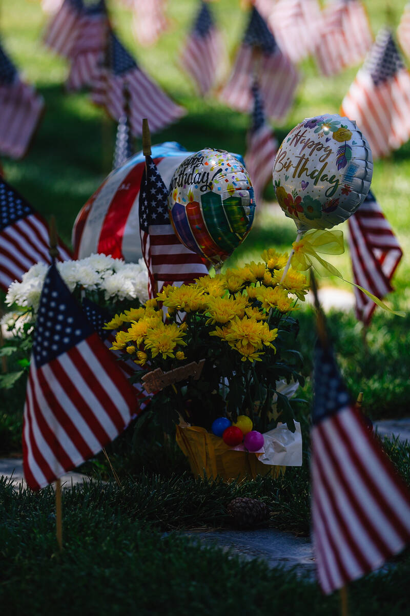 Flags flow at veteran graves during a special forces ceremony in honor of Memorial Day weekend ...