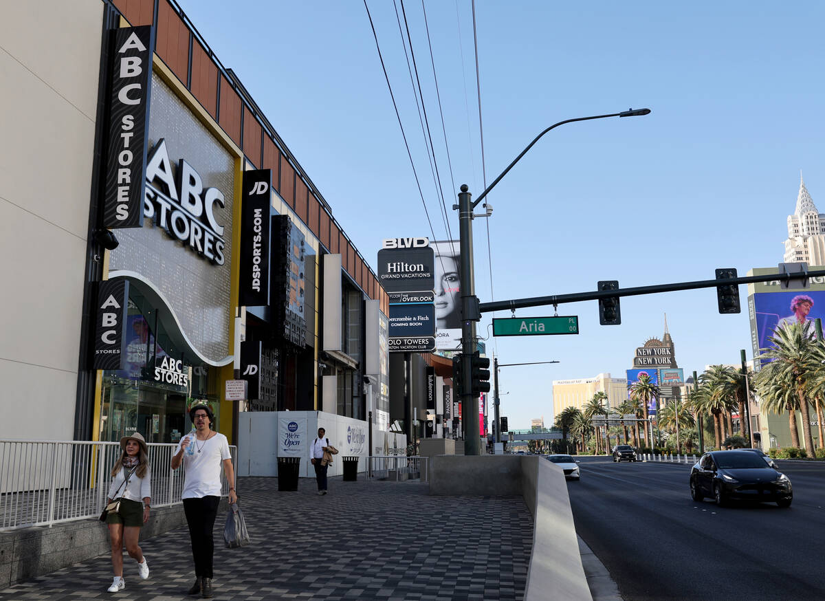 BLVD retail complex is seen on the Strip in Las Vegas Wednesday, May 21, 2025. (K.M. Cannon/Las ...