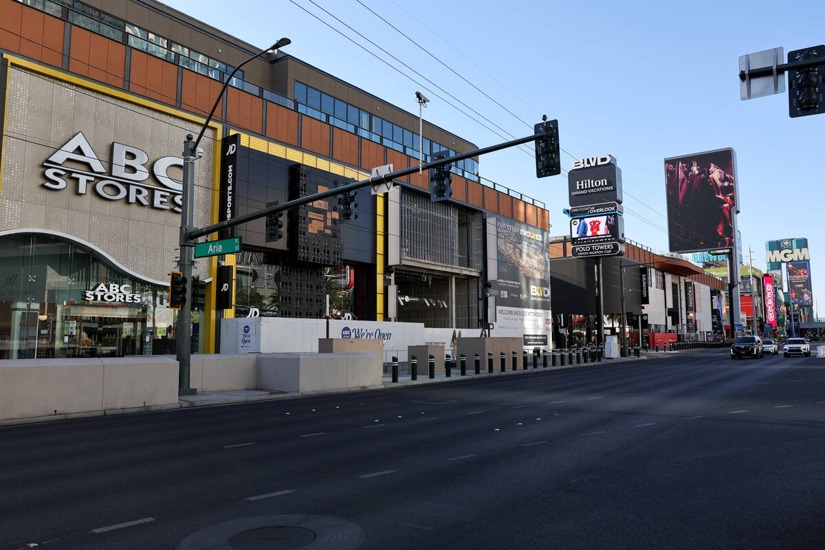 BLVD retail complex is seen on the Strip in Las Vegas Wednesday, May 21, 2025. (K.M. Cannon/Las ...