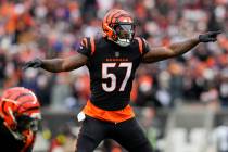 Cincinnati Bengals linebacker Germaine Pratt (57) gestures during an NFL football game against ...